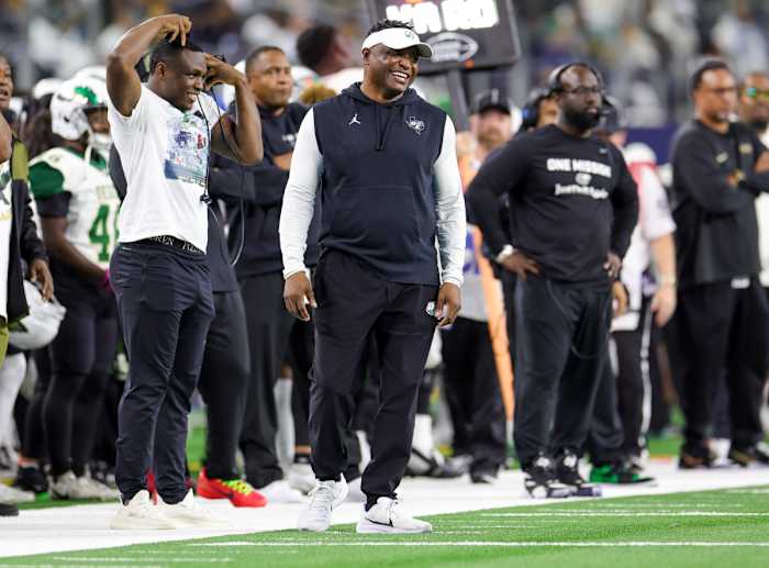 The dominant storyline behind national No. 2 DeSoto's 2022 state title run was that it was coach Claude Mathis' first. He and the Eagles (15-0) defended that crown in blowout fashion last fall after a season-defining November win over nationally ranked Duncanville.